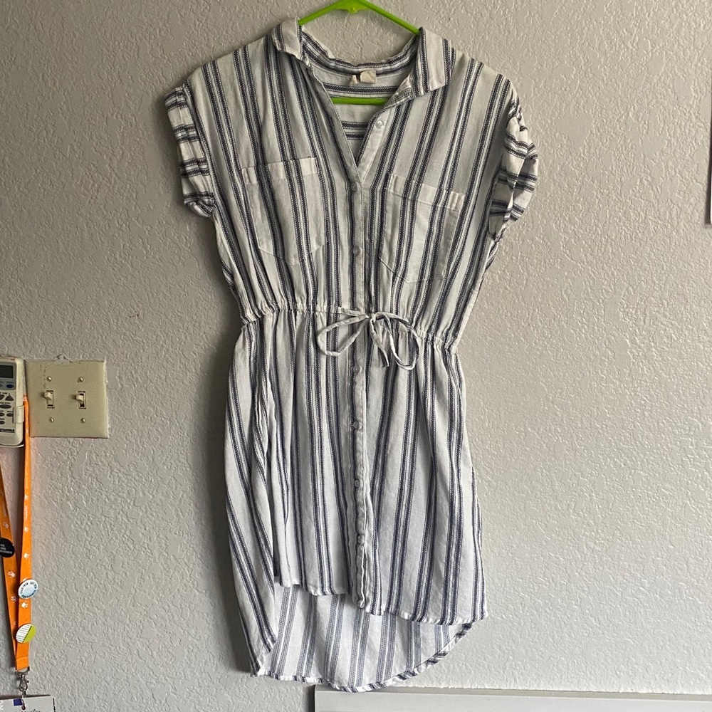 White and blue dress
